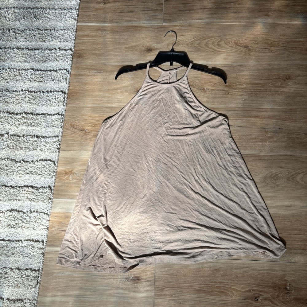 Lulu's Beige Halter Dress